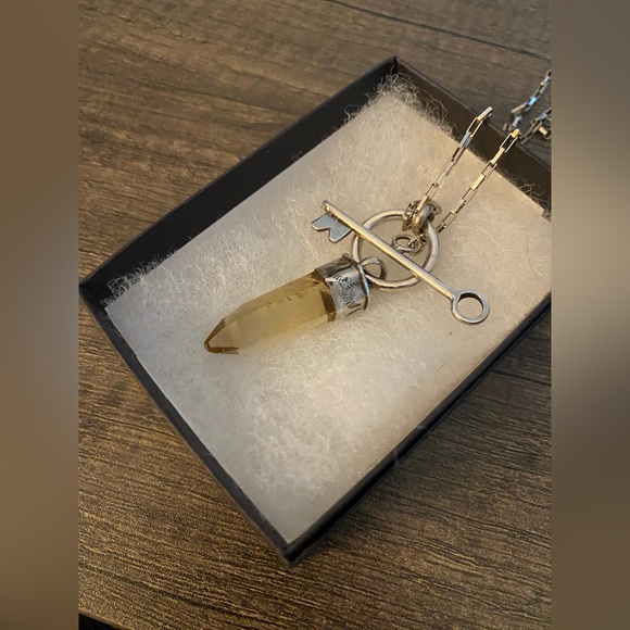 Morgaine Faye “Crystal Keeper” Skeleton Key Toggle Necklace - Citrine - Picture 4 of 4